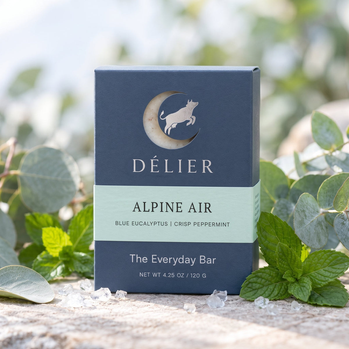 Alpine Air soap bar with blue eucalyptus, crisp peppermint